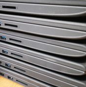 multiple chromebooks in a pile